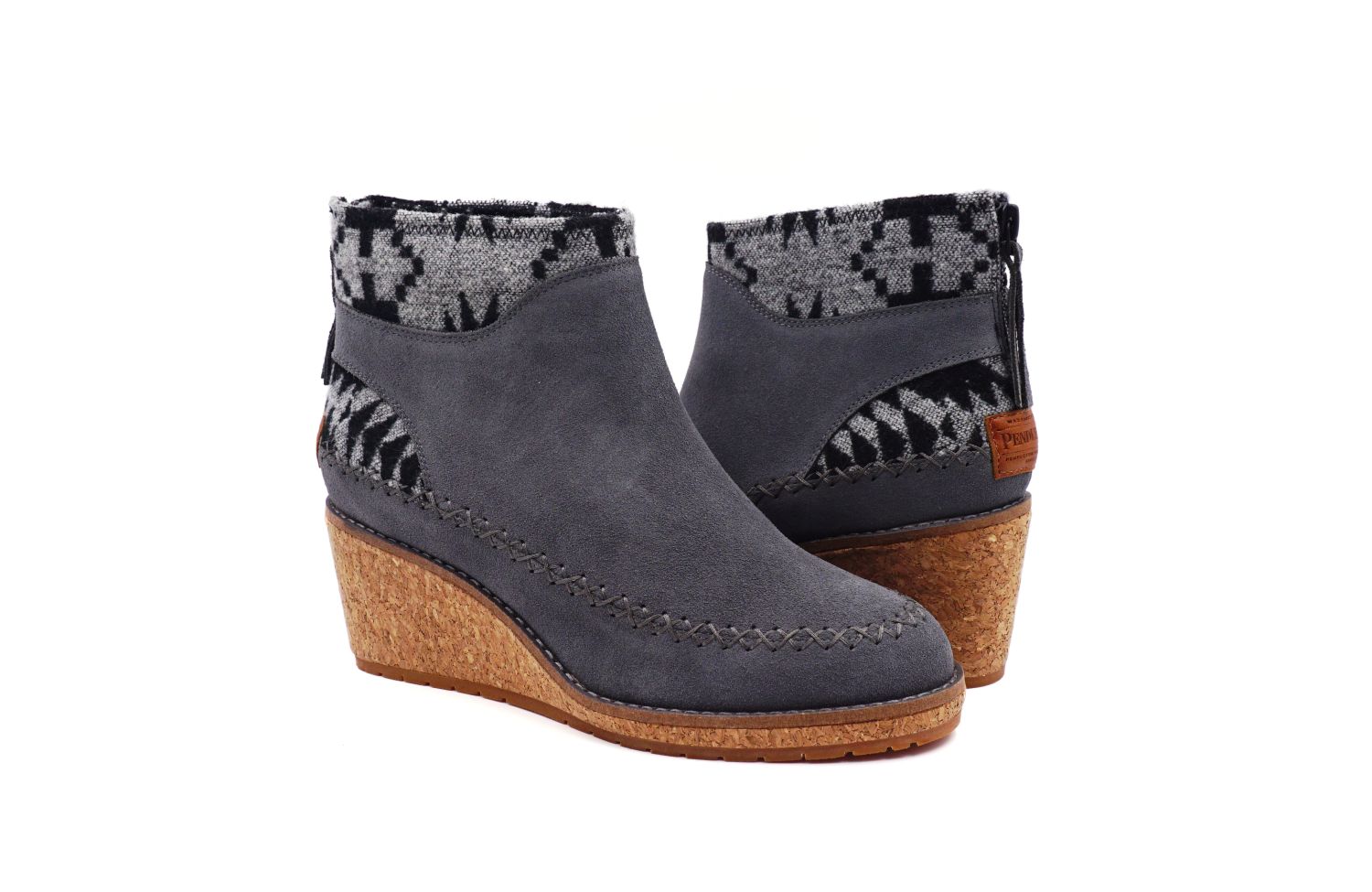 Pendleton Women's Arago Zip Wedge Wool &amp; Waterproof - Steel Gray - Pair