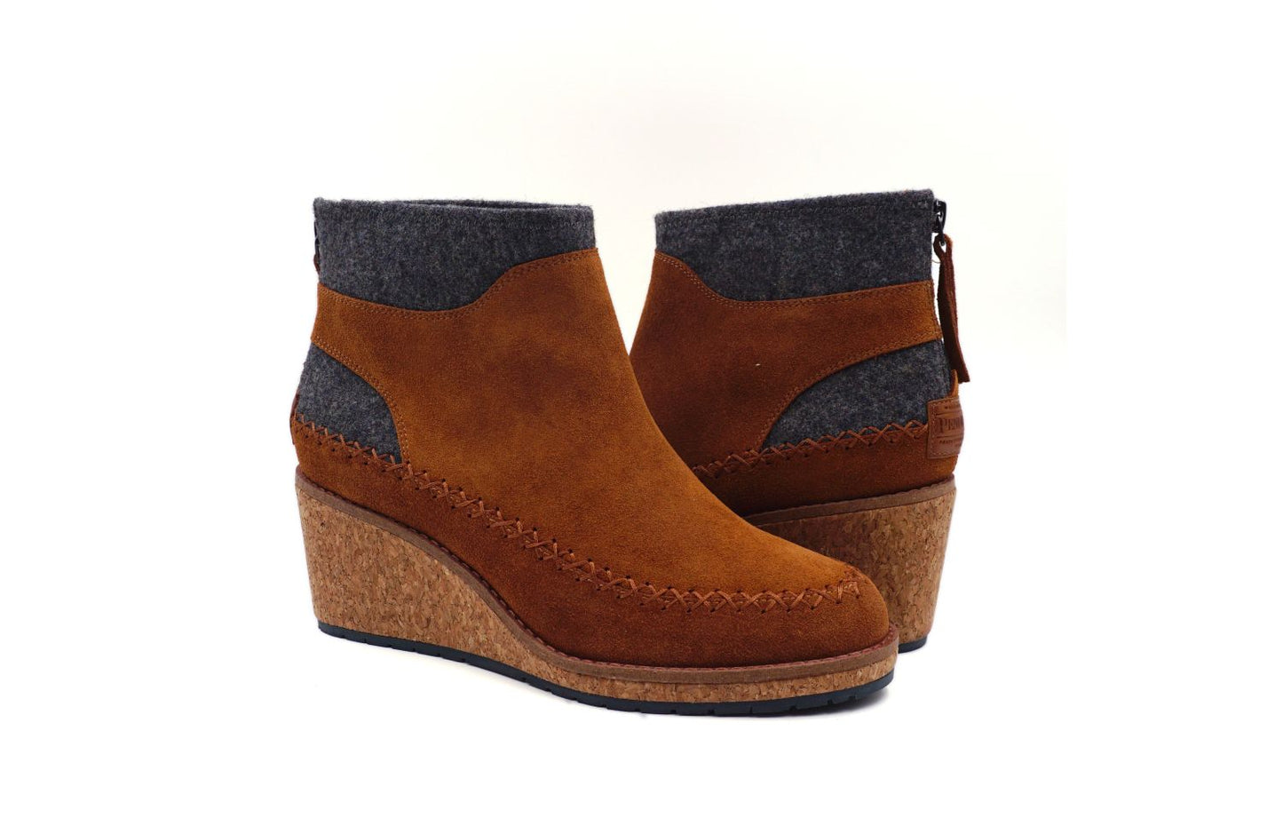 Pendleton Women's Arago Zip Wedge Wool &amp; Waterproof - Caramel Cafe - Pair