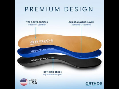 ORTHOS Footwear Orthotic Insoles 3/4 Length for Tight-Fitting Shoes - USA Made