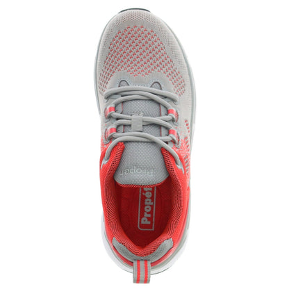 Propet Ultra Women's Shoe - Lt Grey/salmon - top view
