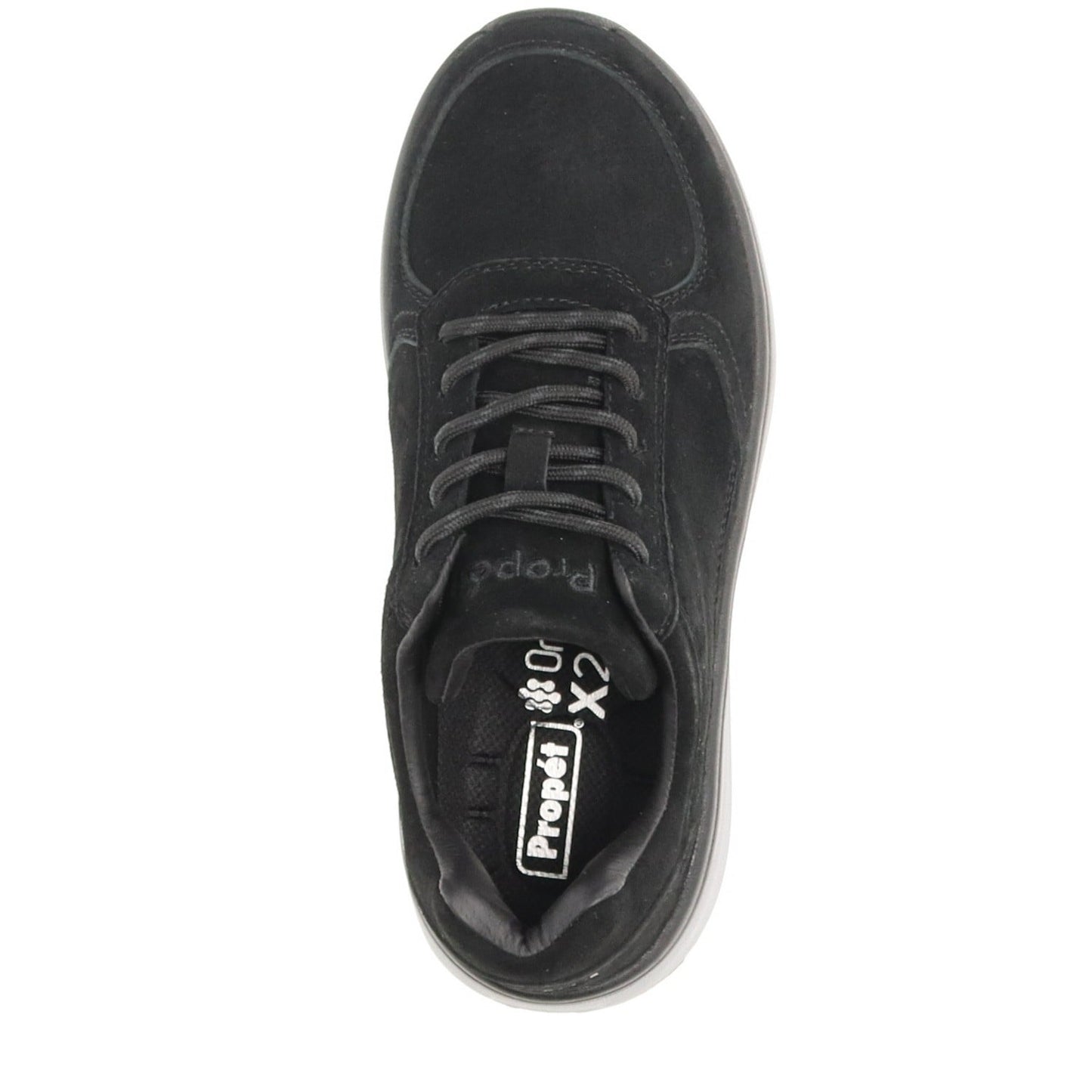 Propet Ultima Women's Walking Shoe - Black Suede - top view
