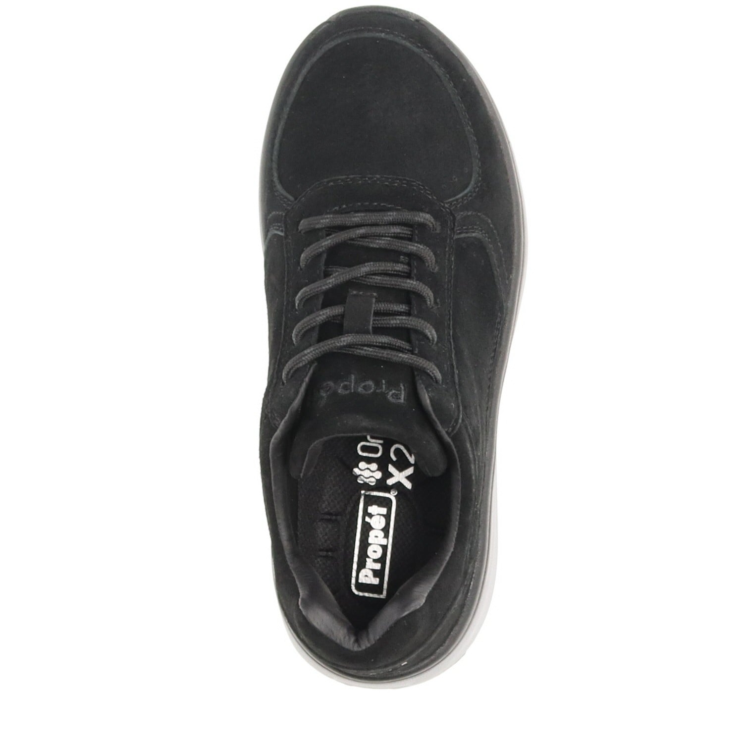 Propet Ultima Women's Walking Shoe - Black Suede - top view