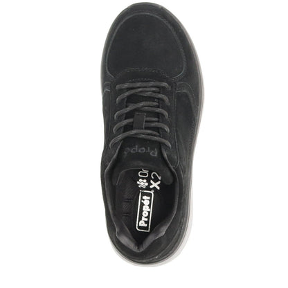 Propet Ultima Women's Walking Shoe - Black Suede - top view