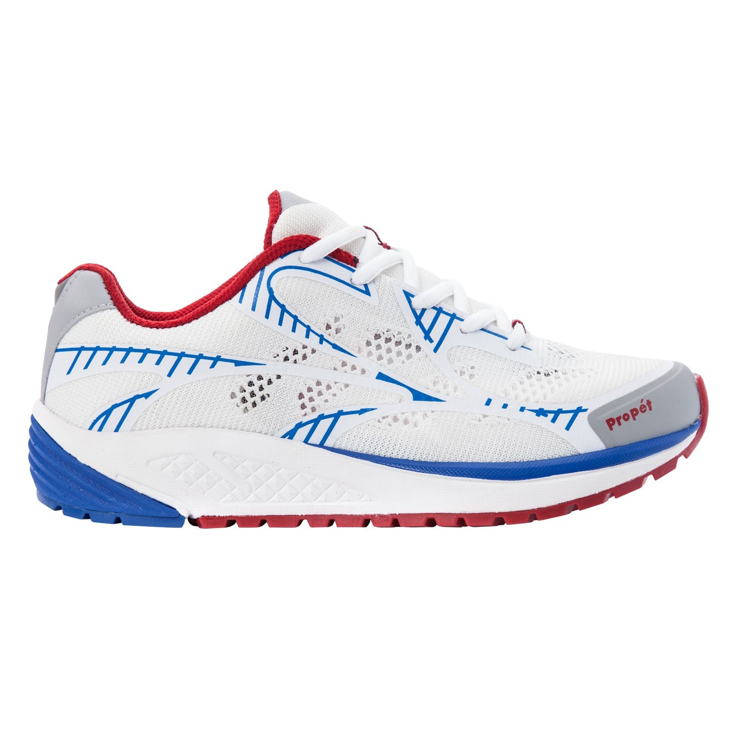 Propet Propet One LT 's Lace Up Athletic Shoes - White/Red - Outer Side