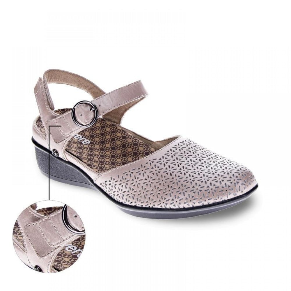 Revere Calais - Women's Slide Sandal - sandal Champagne-Bronze Snake