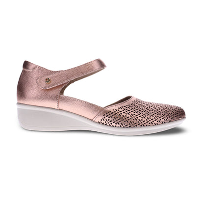 Revere Osaka Leather Mary Jane Shoes - Women's - Rose - Side