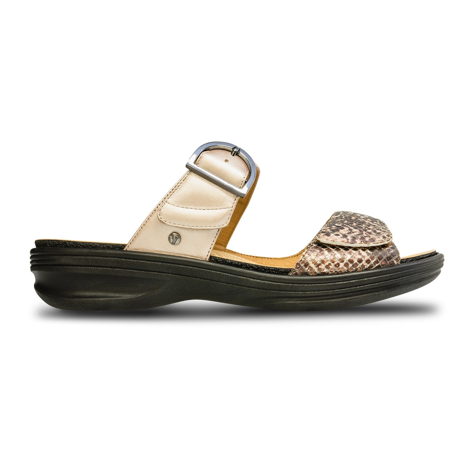 Revere Calais - Women's Slide Sandal - Calais Champagne Bronze Side