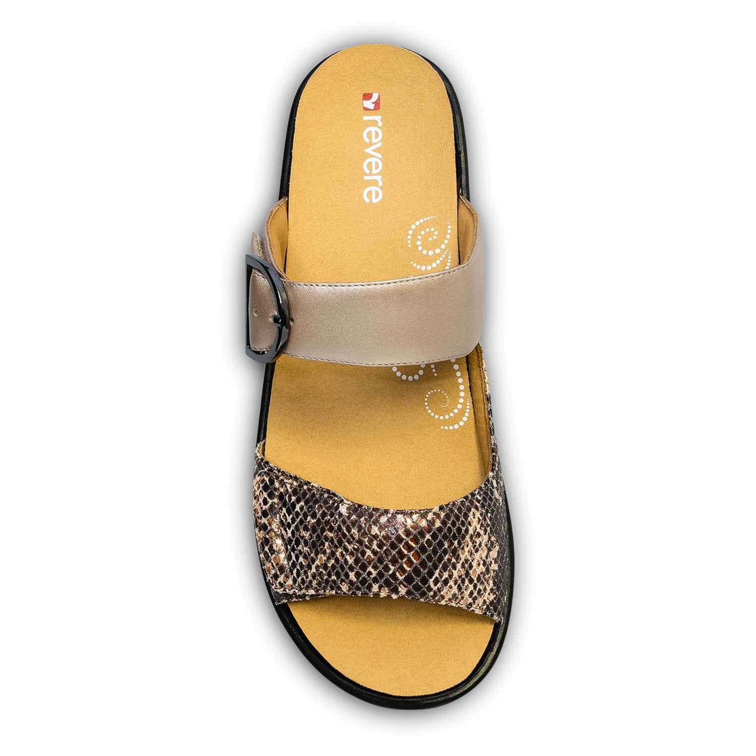 Revere Calais - Women's Slide Sandal - Calais Champagne Bronze Top