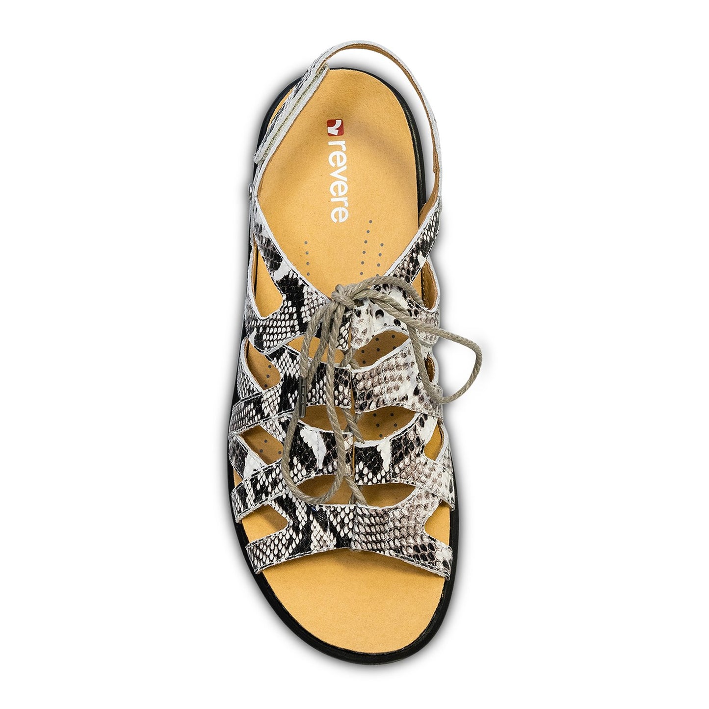 Revere Malibu - Women's Lace Up Sandal - Malibu Natural Snake Top