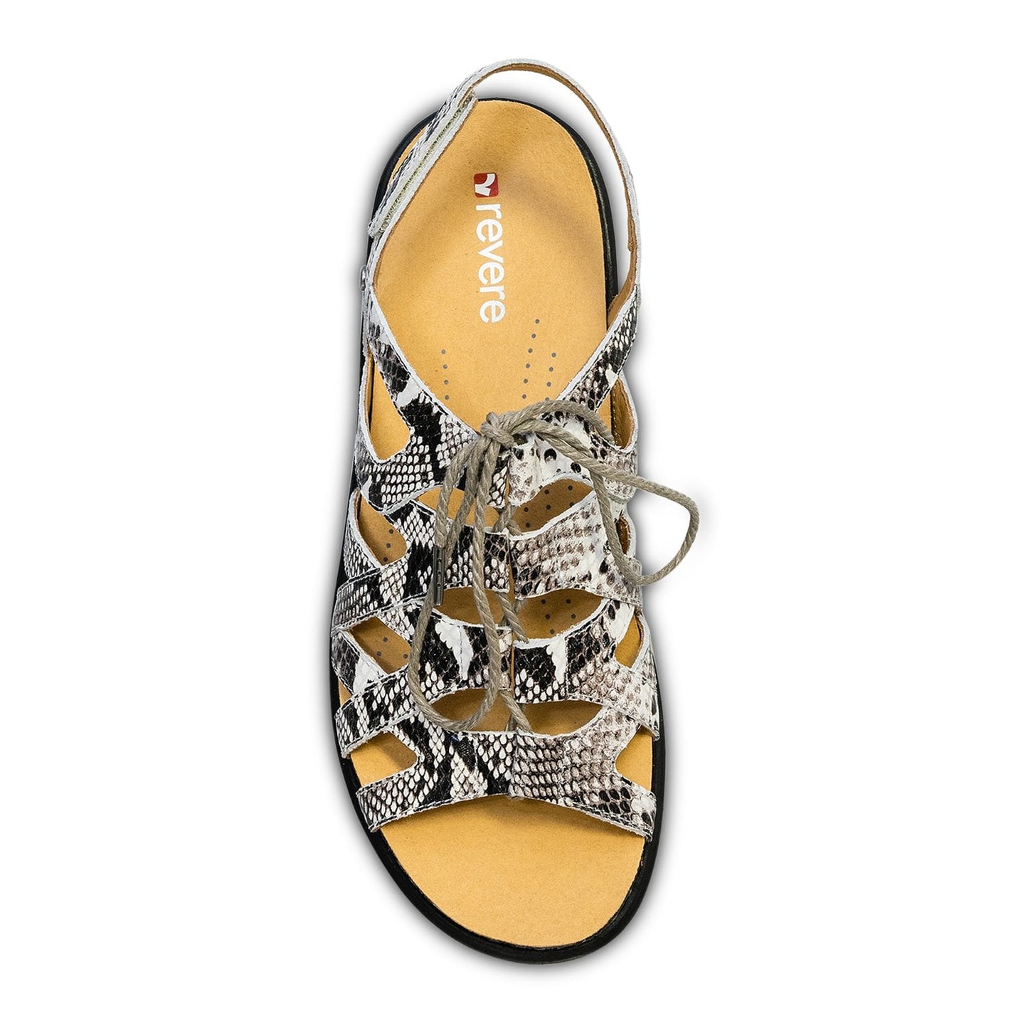 Revere Malibu - Women's Lace Up Sandal - Malibu Natural Snake Top