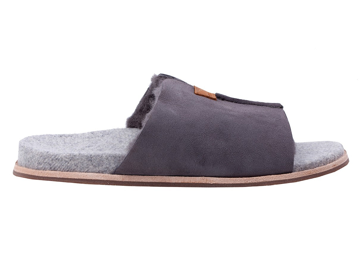 Revitalign Spruce Women's Shearling Slip-on Slipper - Grey - Profile
