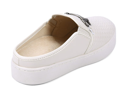 Spenco Durham Embossed Woven Women's Slip-on - Light Grey - Bottom