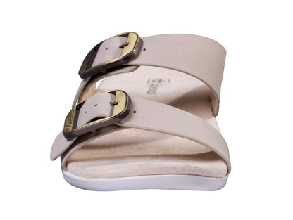 Spenco Vista Slide Women's Leather Arch Support Sandal - Grey Morn - Top