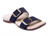 Spenco Vista Slide Women's Leather Arch Support Sandal - Peacoat - tn