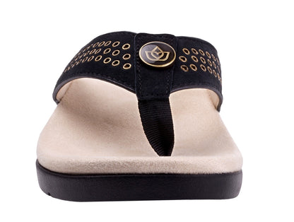 Spenco Laguna Stud Women's Orthotic Sandal - Black - Top