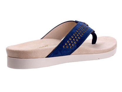 Spenco Laguna Stud Women's Orthotic Sandal - Peacoat - Bottom