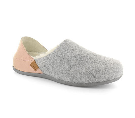 Strive Sofia Women's Fold Down Heel Supportive Slipper - Light Grey - Angle