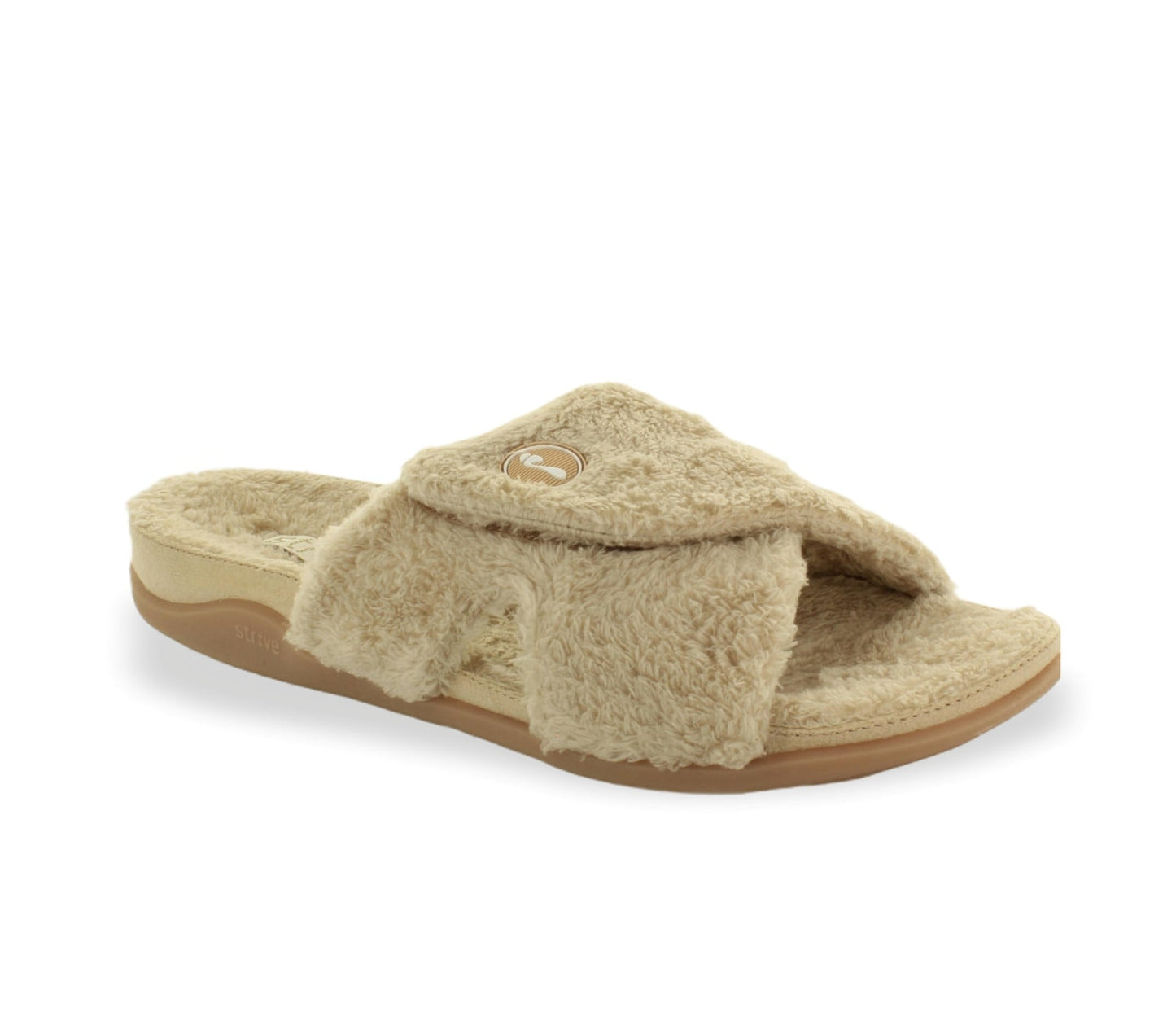 Strive Zoey Women's Relaxing Comfort Orthotic Slippers - Strive Footwear Zoey Nude Angled