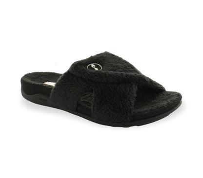 Strive Zoey Women's Relaxing Comfort Orthotic Slippers - Strive Footwear Zoey Black Angled